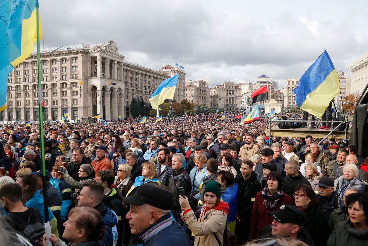 Protesters in Ukraine rally against election in rebel east