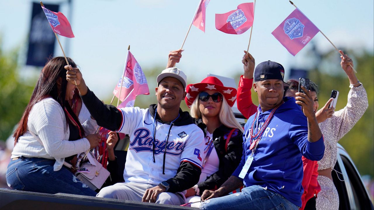 Texas Rangers Baseball World Series Trophy Viewing