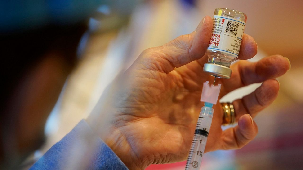 Moderna vaccine vial (Associated Press/Matt Slocum)