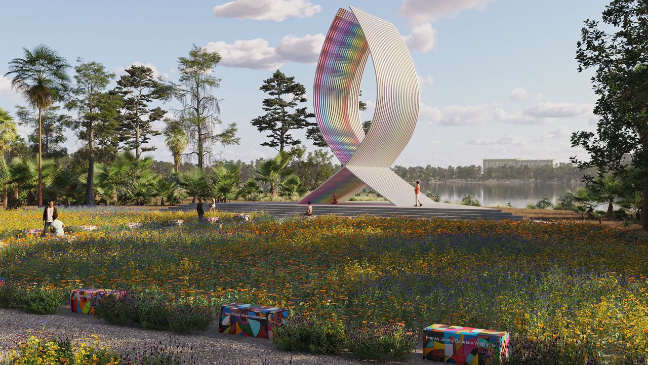 Conceptual view of the butterfly garden and Pulse tribute structure in Brownie Wise Park in Kissimmee. (Osceola County)