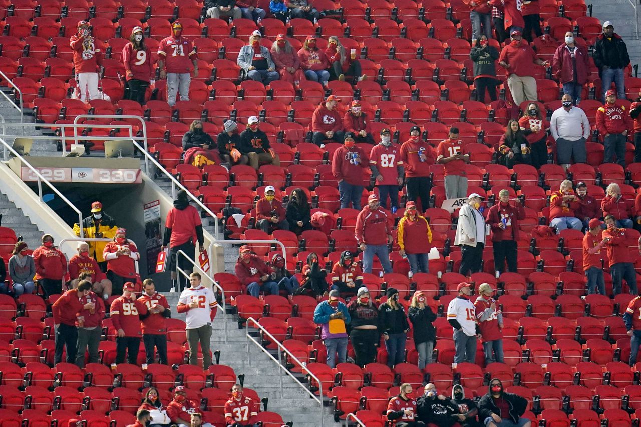 10 in quarantine after fan at Chiefs game tests positive for Covid-19