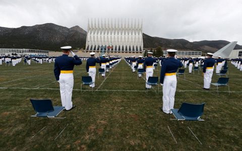 Cadets graduate in scaled-down ceremony after trying semester at