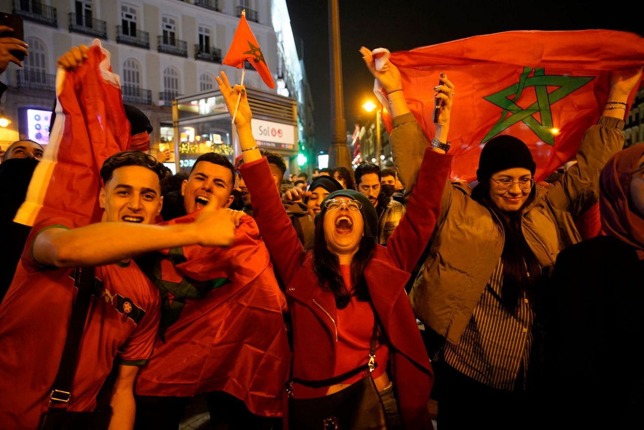 Moroccans celebrate historic World Cup win against Spain