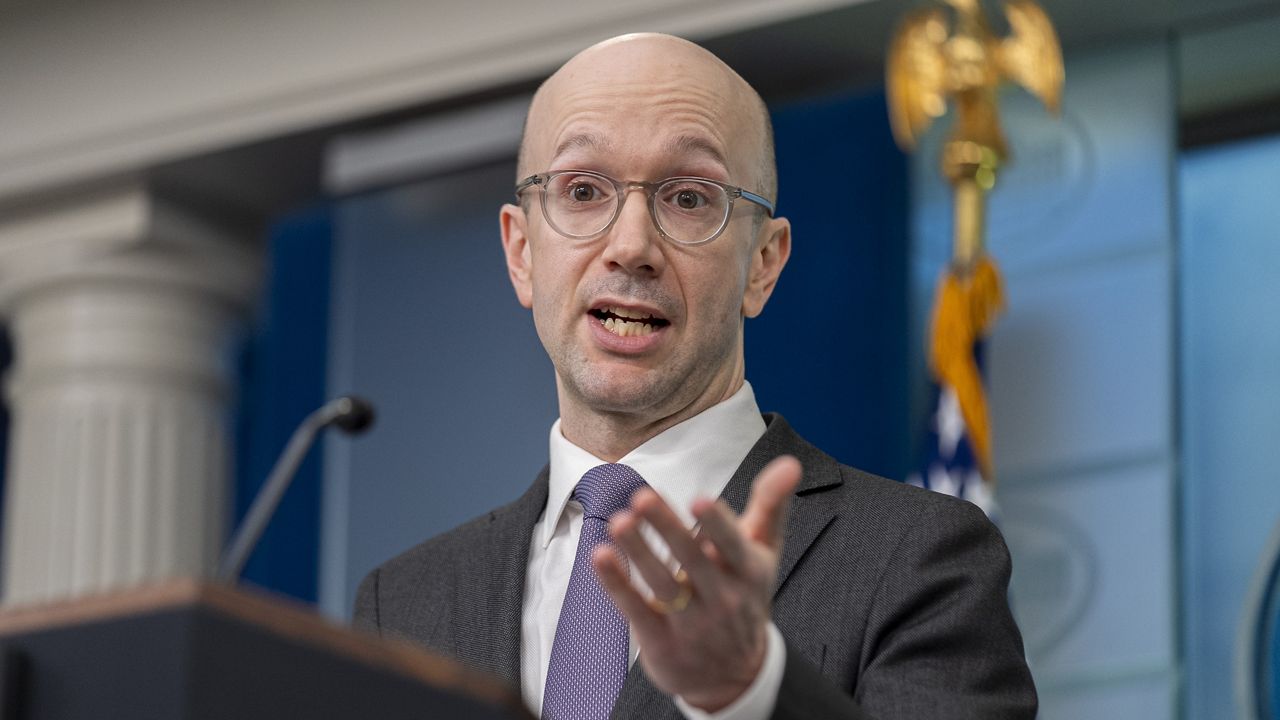 Spokesman for the White House Counsel's Office Ian Sams speaks during a press briefing at the White House in Washington, Friday, Feb. 9, 2024. (AP Photo/Andrew Harnik)