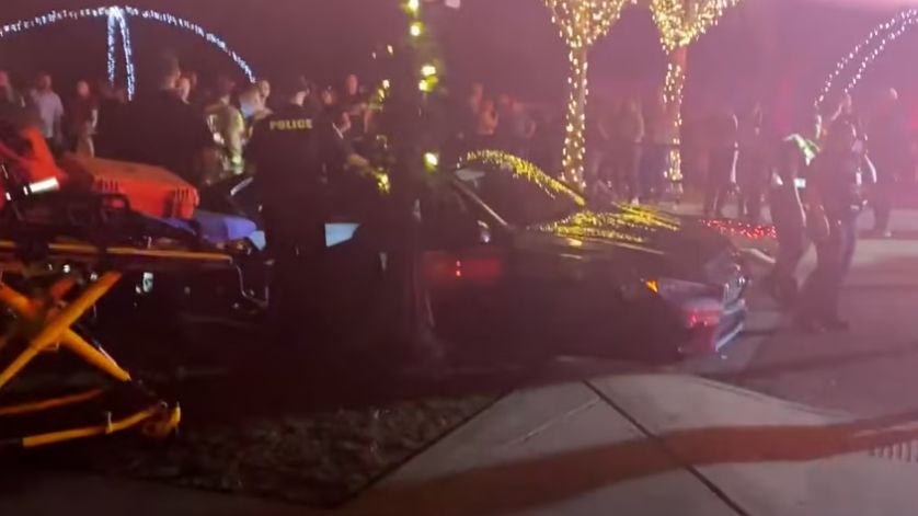 A crash in downtown Winter Garden Sunday evening forced authorities to cancel a Christmas parade that was already underway. (Merola Investigations)