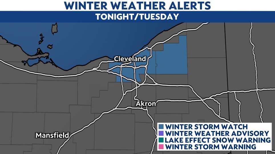 Winter Storm Watch issued for parts of NE Ohio