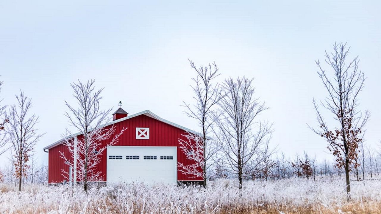 Snowy farmhouse