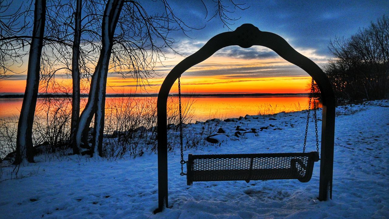 Snow by Lake Kegonsa