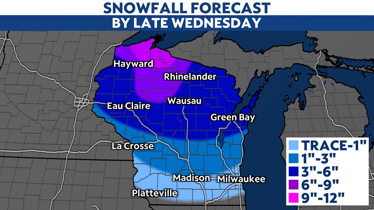 Winter storm to hits Wisconsin on Wednesday