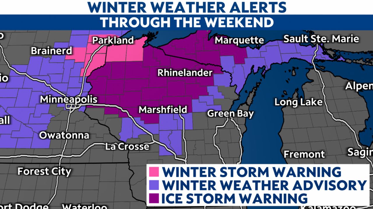 Winter weather alerts extended through Sunday, with lake effect