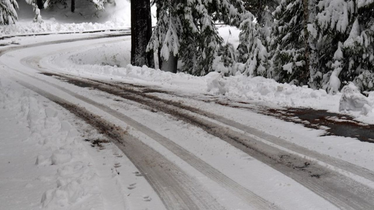 Snow-covered roads