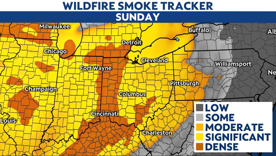 Wildfire smoke to return to Ohio this weekend