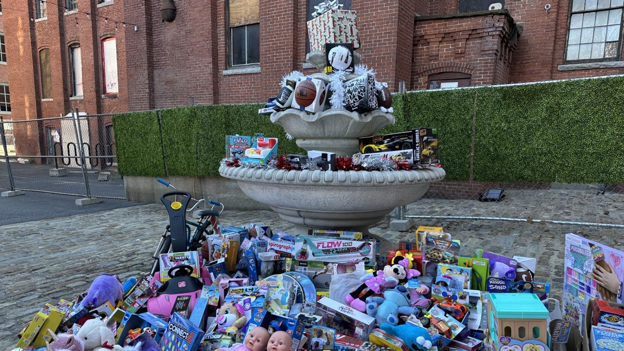 Toys collected for the Worcester County CASA Foundation. (Spectrum News 1/Cam Jandrow)