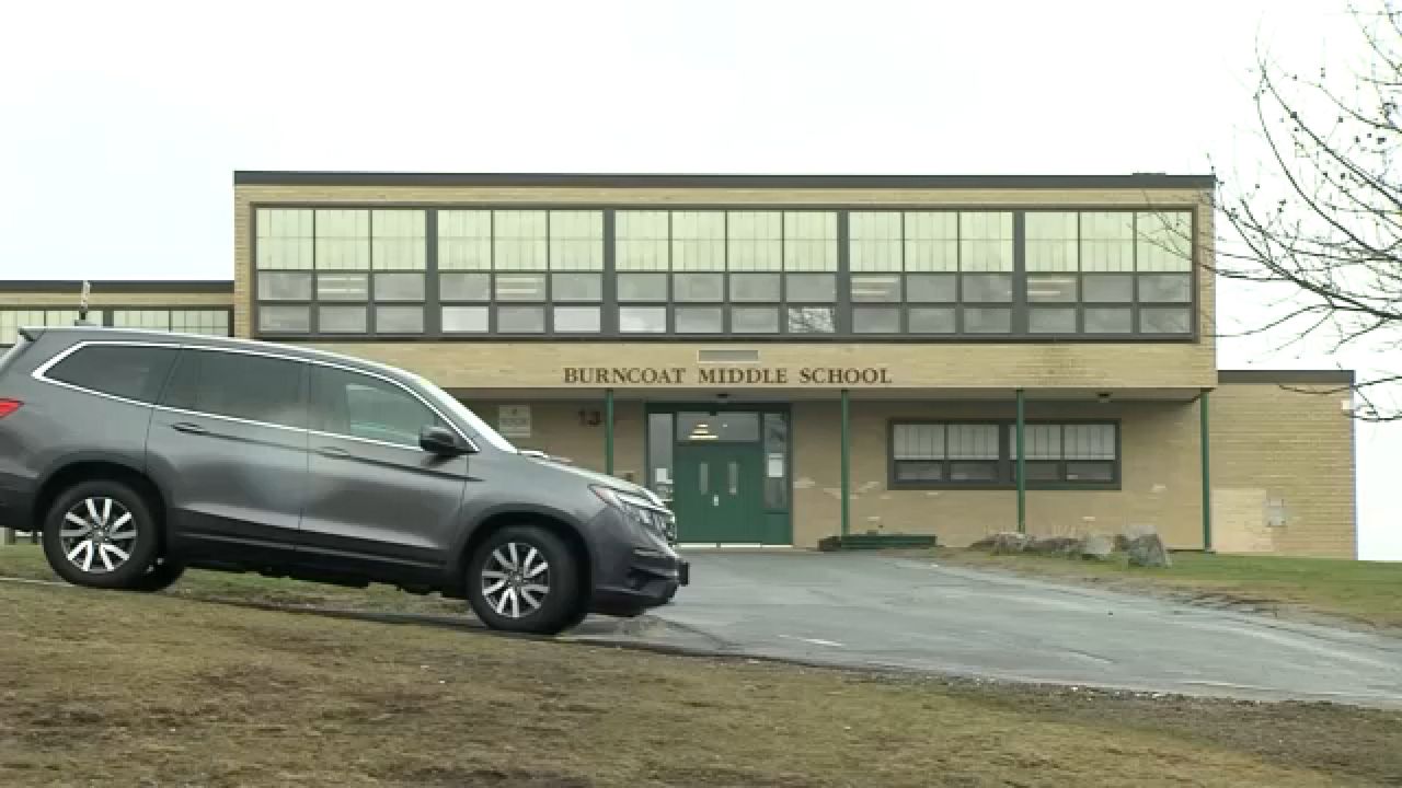 Current Burncoat High School in Worcester. (Shaun Grady/Spectrum News 1)