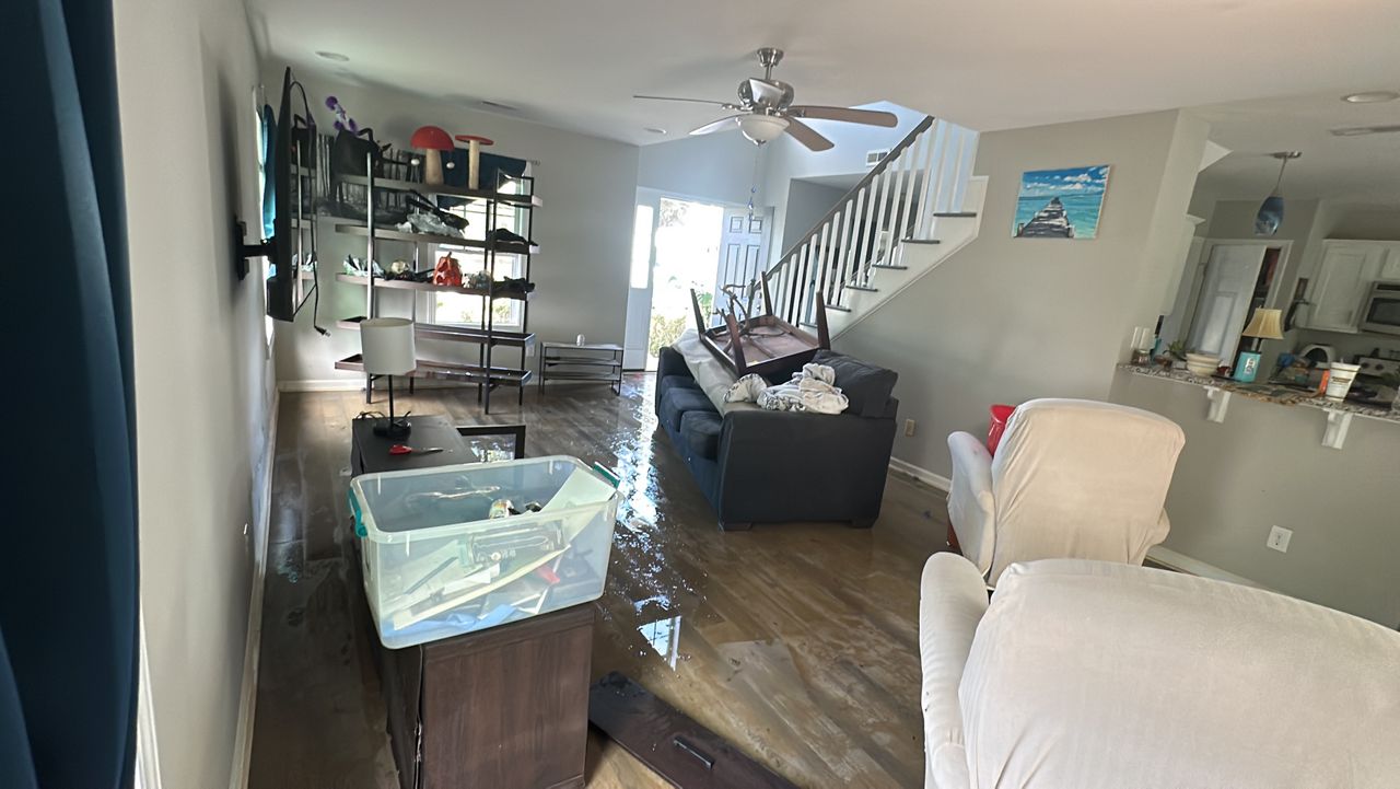 Water damage has greatly impacted the inside of homes in the Stoney Creek neighborhood. (Spectrum News 1/Patrick Thomsa)