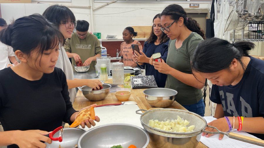 Students from James Campbell High School gain hands-on experience in the kitchen through Weed & Seed Hawaii's Culinary Arts Summer Program. (Photo by Weed & Seed Hawaii)