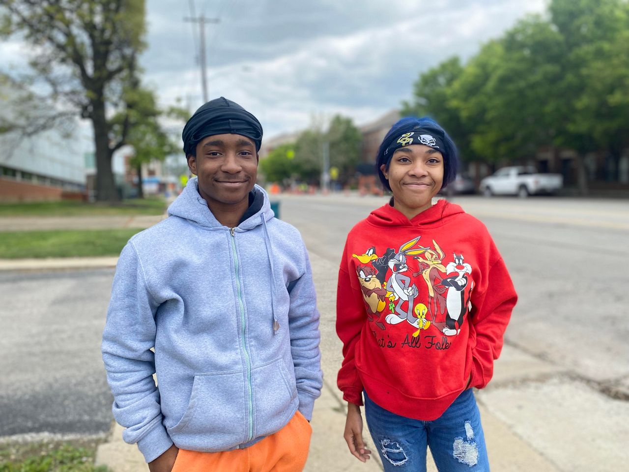 West End residents Mykell Henderson and Alesecia Palmore believe the speed cushions are going to be good for the safety of their community. (Spectrum News 1/Casey Weldon)