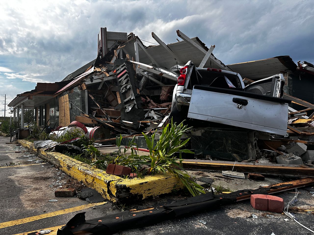 Structural integrity of the Hing Ta Restaurant is not intact after Friday's tornado.