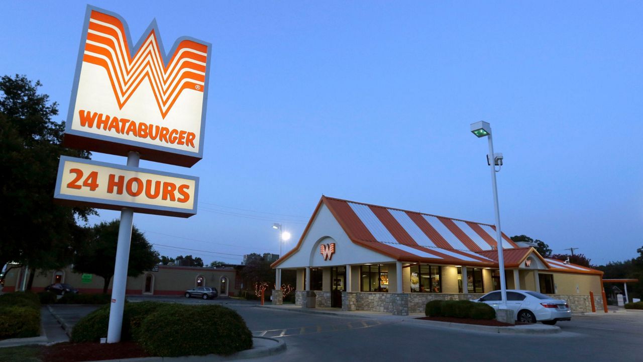 This Thursday, July 9, 2015 photo shows a Whataburger restaurant in San Antonio, Texas. (AP Photo/Eric Gay)