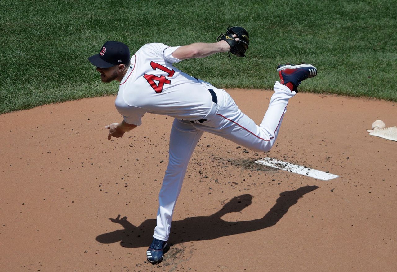 Chicago White Sox's Leury Garcia plays against the Boston Red Sox