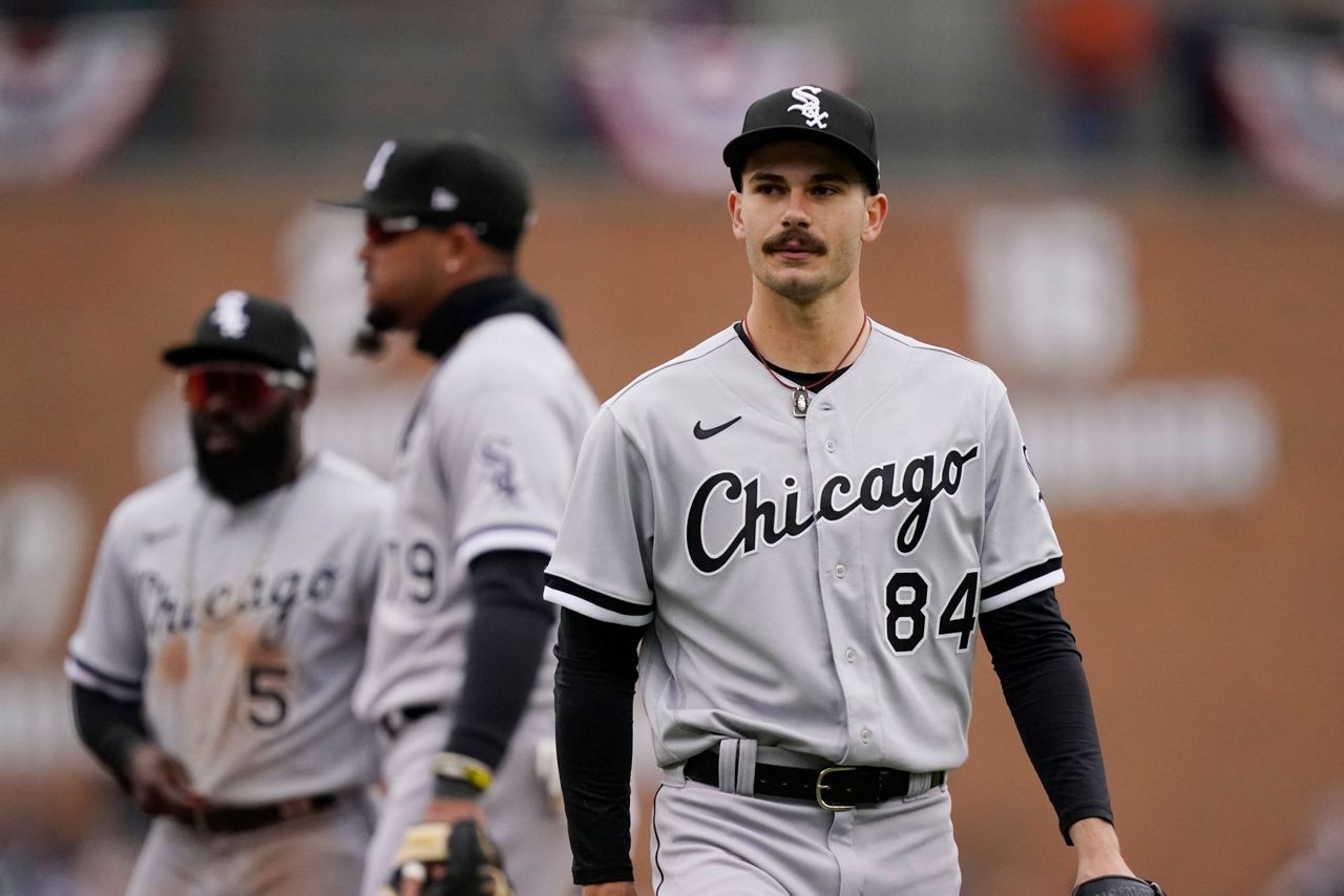 Aaron Bummer of the Chicago White Sox reacts after the double play