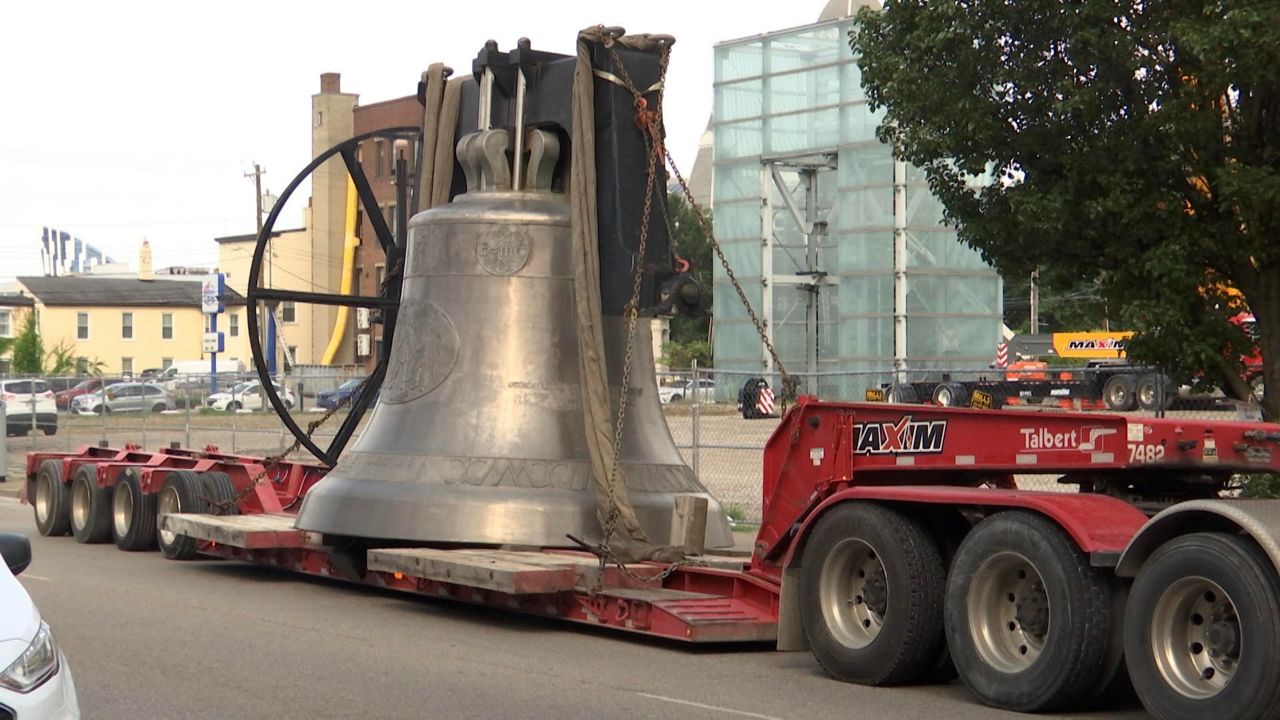 Newport's World Peace Bell relocated to temporary storage