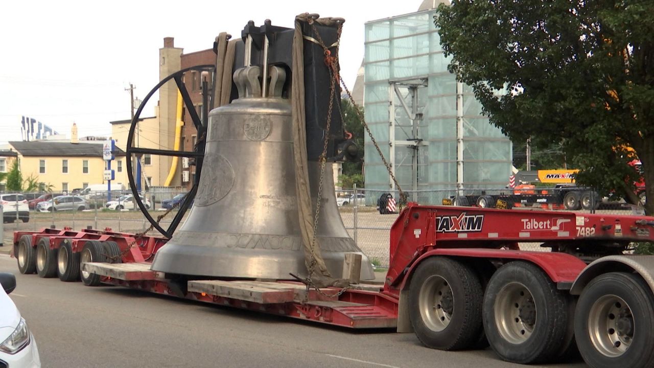 Quarter century after arriving, World Peace Bell relocated to temporary storage