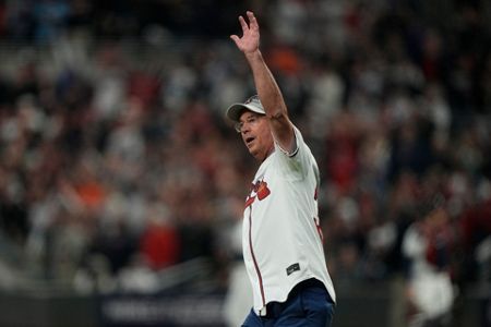 Greg Maddux throws first pitch, 10/31/2021