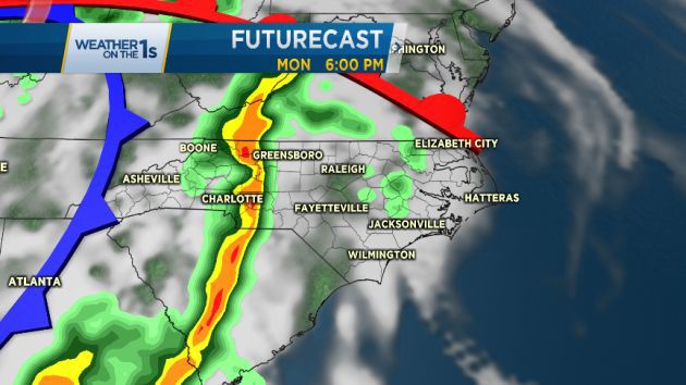 Strong Storms Possible Across the Carolinas Monday Afternoon and Night