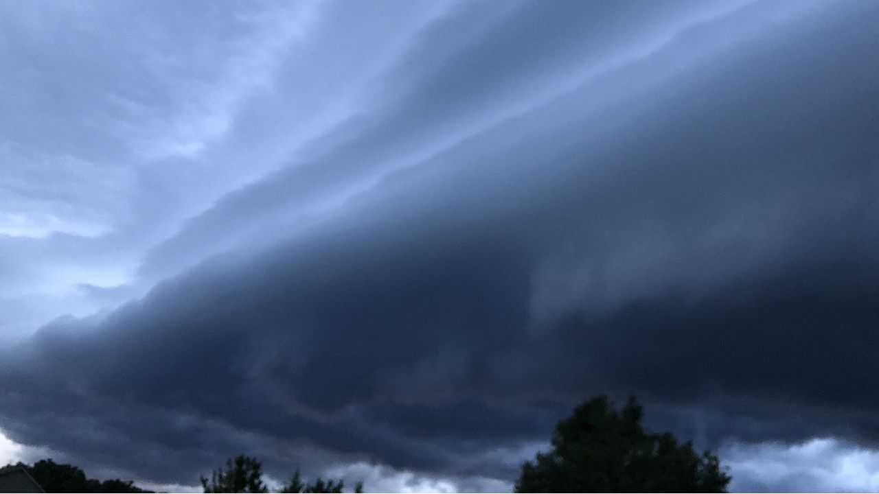 Shelf cloud over Angier Thursday.  Photo by Mike Vera.