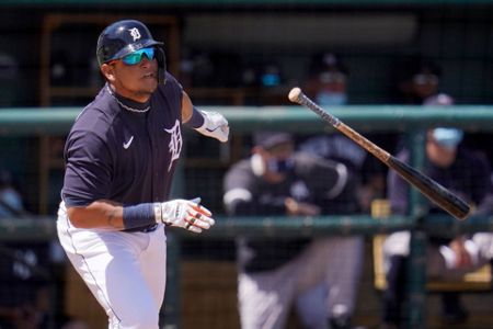 New York Mets Fernando Tatis drops his bat after striking out in