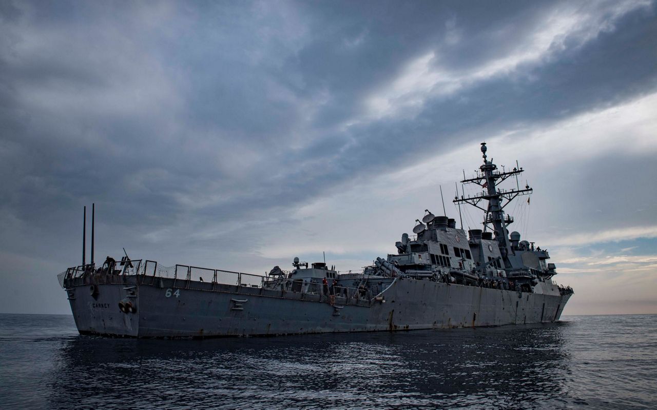 US Navy warship in Red Sea intercepts three missiles heading north out ...