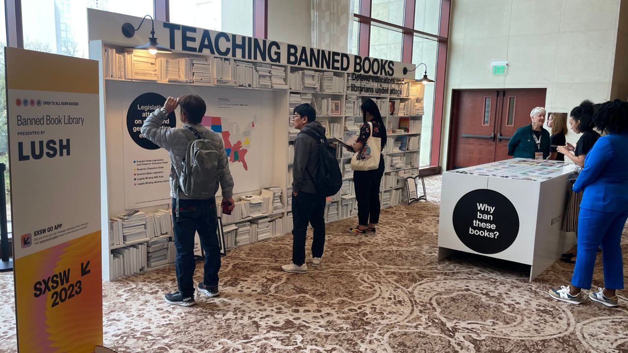 An installation dedicated to educating the public on the history of "attacks on education" from the African American Policy Forum at the SXSW Festival. (Spectrum News 1/Antoinette Odom)