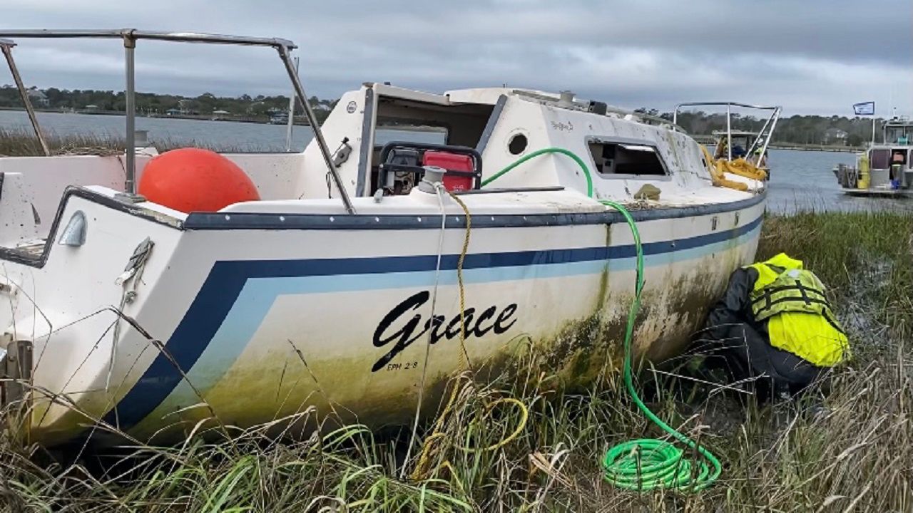 abandoned boat