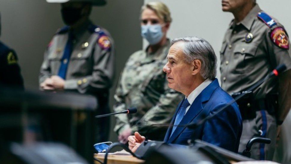 Gov. Greg Abbott discusses the death of George Floyd and resultant protests in Dallas, Texas, in this image from June 2, 2020. (Office of the Governor)