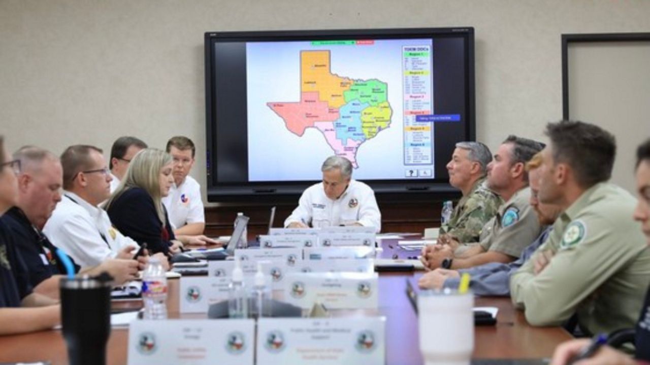 Gov. Greg Abbott meets with over 350 local emergency response officials concerning flood preparedness. on August 20, 2022.  (Office Of The Governor)