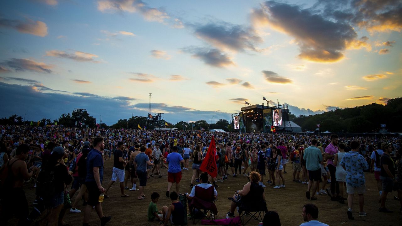 Festival goers attend day three of the Austin City Limits Music Festival's second weekend on Sunday, Oct. 14, 2018, in Austin, Texas. (Photo by Amy Harris/Invision/AP)