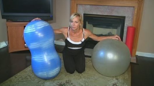 Stability Ball, a Peanut Can Keep at Home Workouts Fun