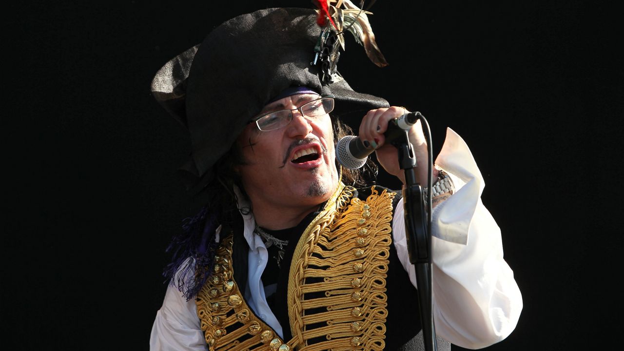 British singer Adam Ant, also known as Stuart Leslie Goddard, performs at the Hard Rock Calling Festival in London's Hyde Park, Sunday, June 26, 2011. This is the sixth consecutive year of the central London festival. (AP Photo/Andy Paradise)