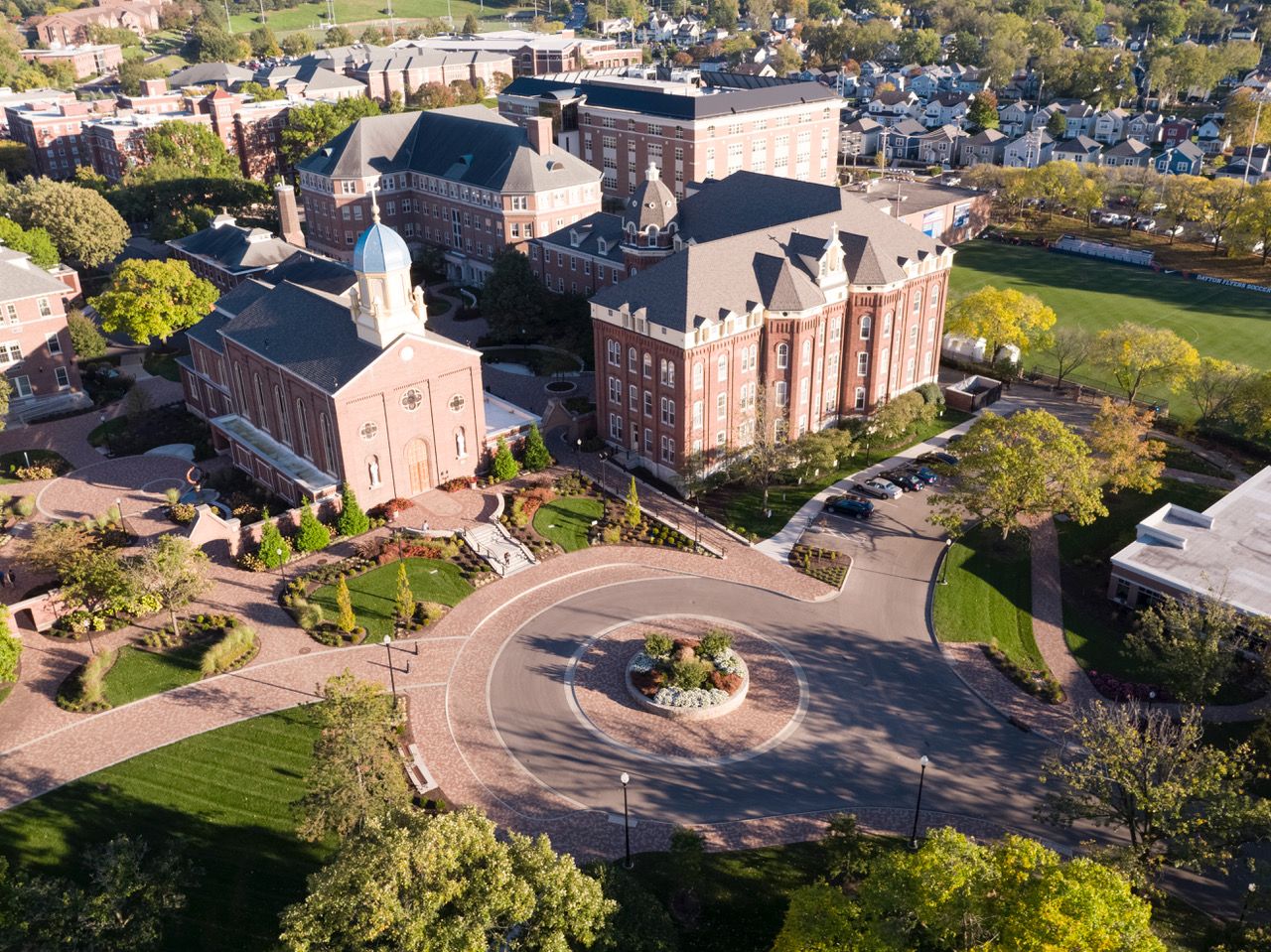 An aerial view of the campus of the University of Dayton. (Photo courtesy of University of Dayton)