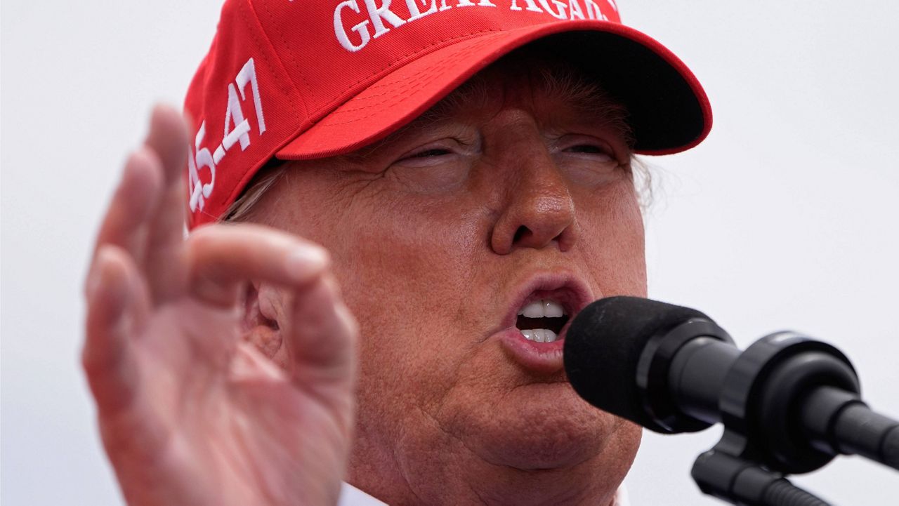 Republican presidential candidat and former President Donald Trump speaks at a campaign rally Sunday, June 9, 2024, in Las Vegas. (AP Photo/John Locher)