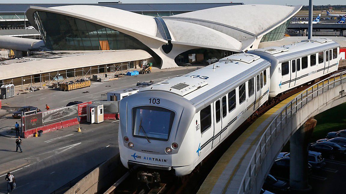 The fare for a single ride on the AirTrain to and from John F. Kennedy International Airport is being cut in half for the summer. (AP File Photo)