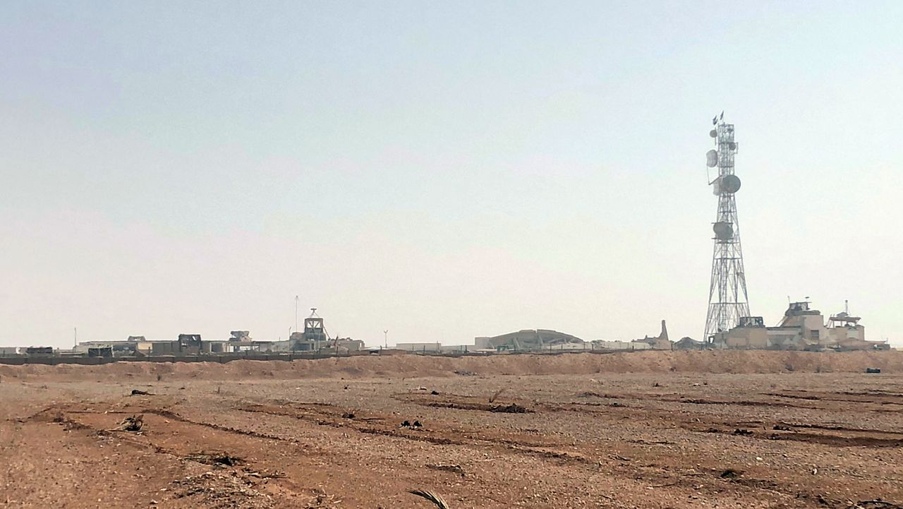 The al-Tanf military outpost in southern Syria is seen on Oct. 22, 2018. Two U.S. officials told The Associated Press that the al-Tanf garrison, where U.S. troops have maintained a presence to train forces as part of a broad campaign against the Islamic State group, was attacked by drones on Thursday, Oct. 19, 2023. One official said one drone was shot down, but another caused minor injuries. The officials spoke on condition of anonymity to discuss the matter before an official announcement about the incident. (AP Photo/Lolita Baldor, File)