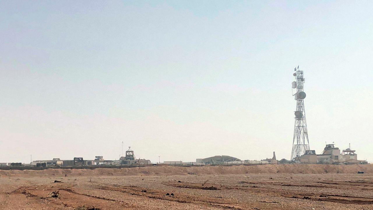 The al-Tanf military outpost in southern Syria is seen on Oct. 22, 2018. The Pentagon says the U.S. military launched airstrikes early Oct. 27, 2023, on two locations in eastern Syria linked to Iran’s Revolutionary Guard Corps. The strikes come in retaliation for a slew of drone and missile attacks against U.S. bases and personnel in the region. (AP Photo/Lolita Baldor, File)