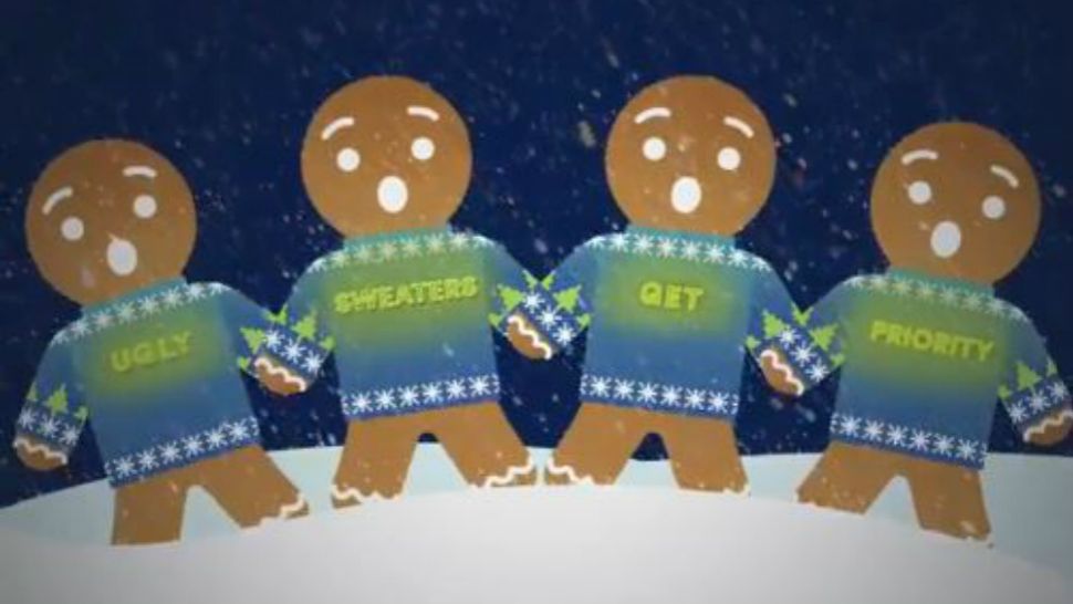 Alaska Airlines offering early boarding for ugly Christmas sweater wearers. (Courtesy: Alaska Airlines Twitter)