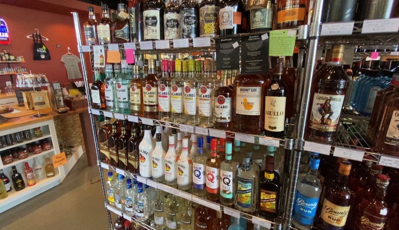 A portion of the liquor store owned by Debbie Mylius appears in this image from May 2021. (Spectrum News 1/Matthew Mershon)