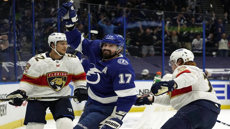 The Tampa Bay Lightning and Florida Panthers after a matchup in