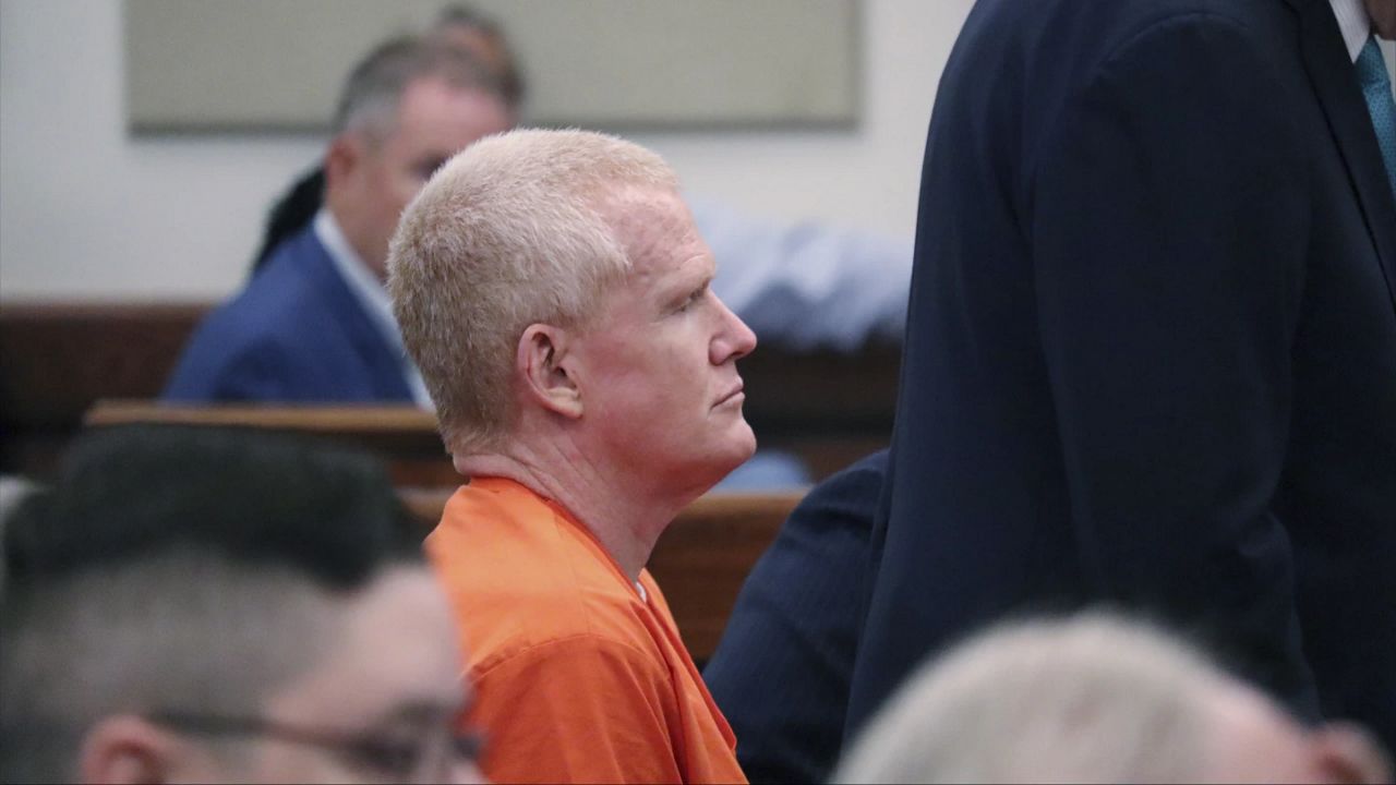 Disbarred attorney Alex Murdaugh arrives in court in Beaufort, S.C. Thursday, Sept. 14, 2023. Murdaugh appeared publicly as a convicted murderer for the first time at the state court hearing regarding the slew of financial crimes allegedly committed by the disbarred South Carolina attorney. (AP Photo/James Pollard)