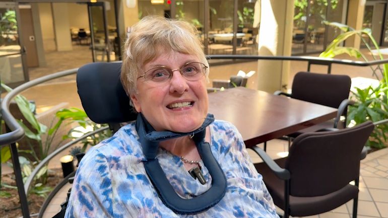 Sue Lauer was diagnosed with ALS at age 60. (Abbey Taylor/Spectrum News 1)