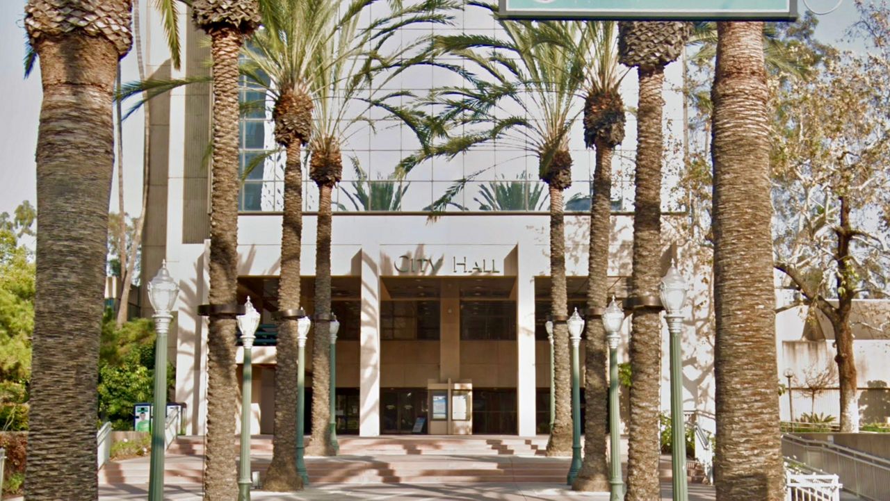 Anaheim City Hall (Courtesy Google Street view image capture: Feb 2021© 2021 Google)